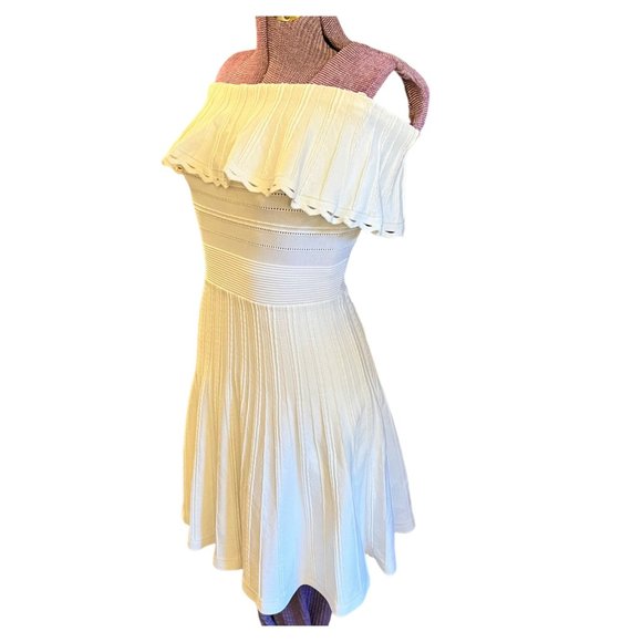 Ted Baker White Strapless Fit and Flare Dress 0 - Picture 4 of 9